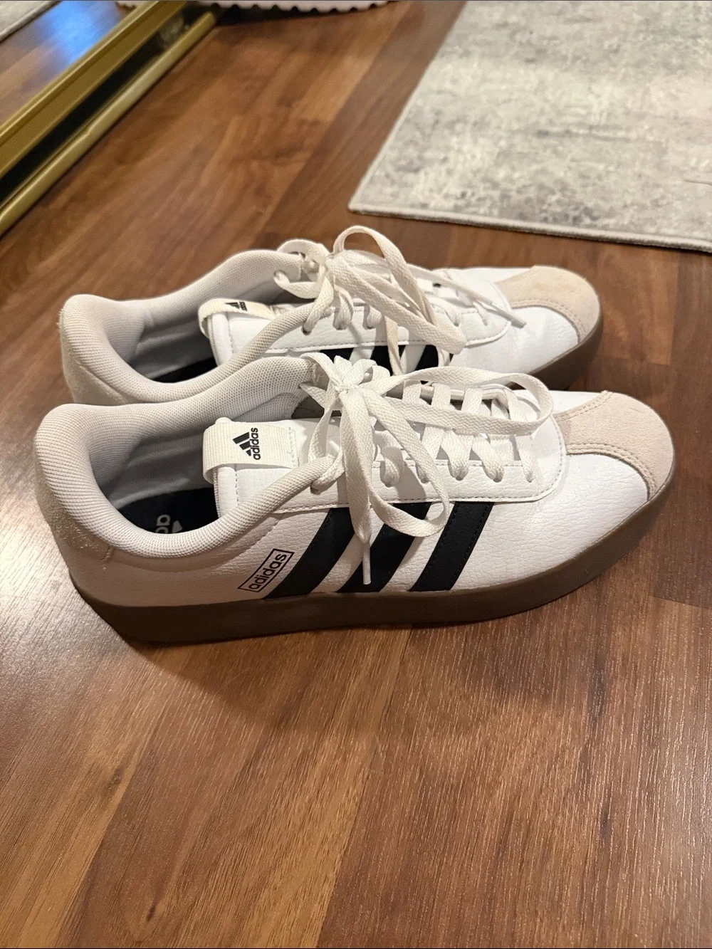adidas White and Black Classic Low-Top Sneakers